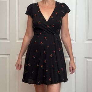 Lulu's Black Cherry Print Mini Dress